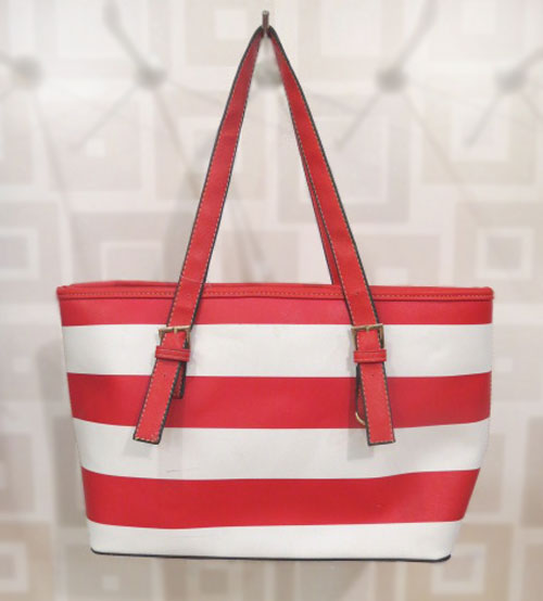 MK Red and White Ladies Shoulder Bag
